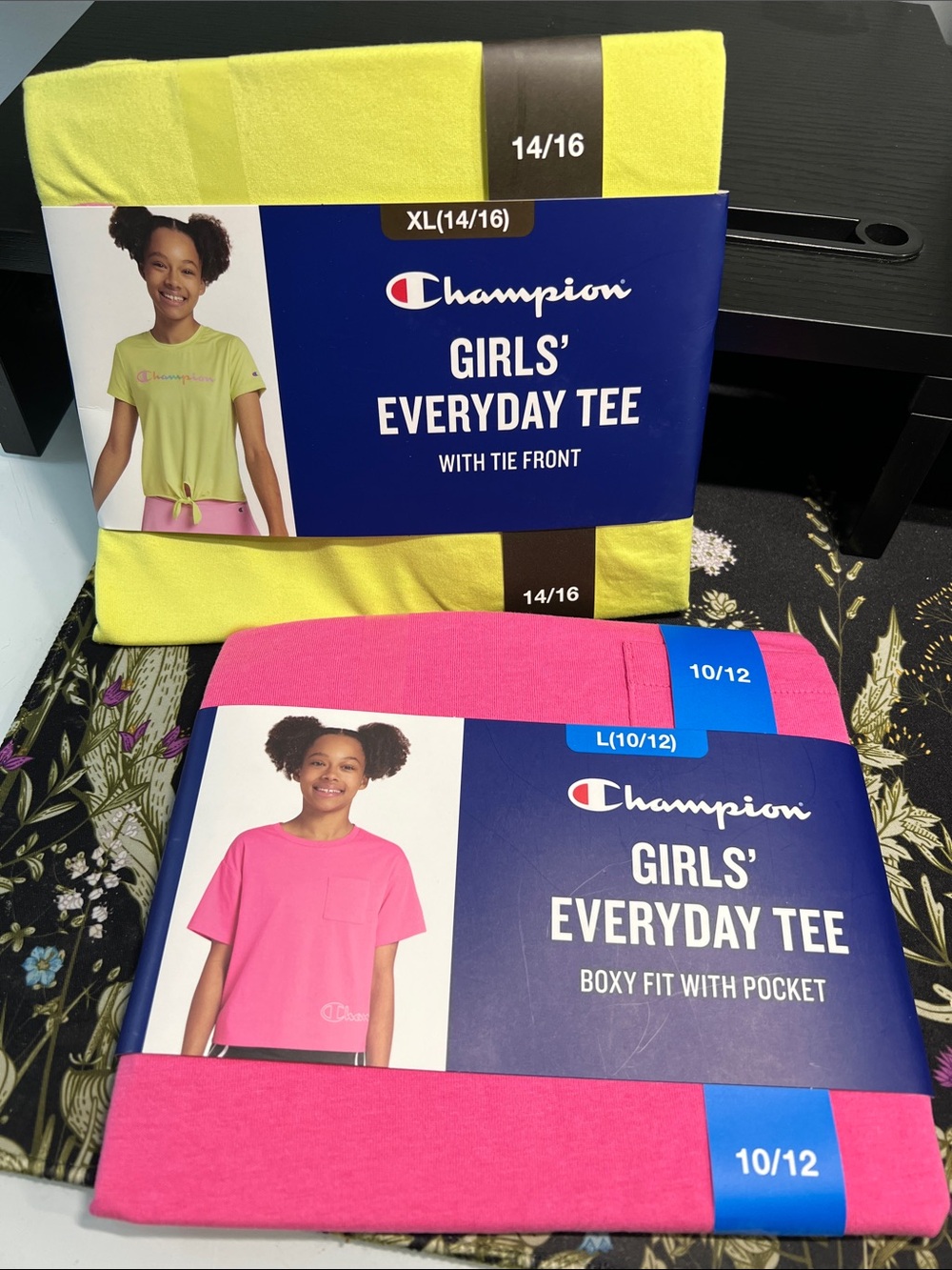 BNWT Champion Girls' Everyday Tee Set of 2 Colors Pink & Limelight